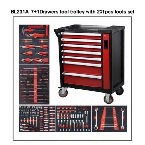 BL231A  7+1Drawers tool trolley with 231pcs tools set