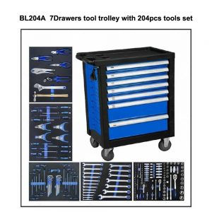 BL204A  7Drawers tool trolley with 204pcs tools set